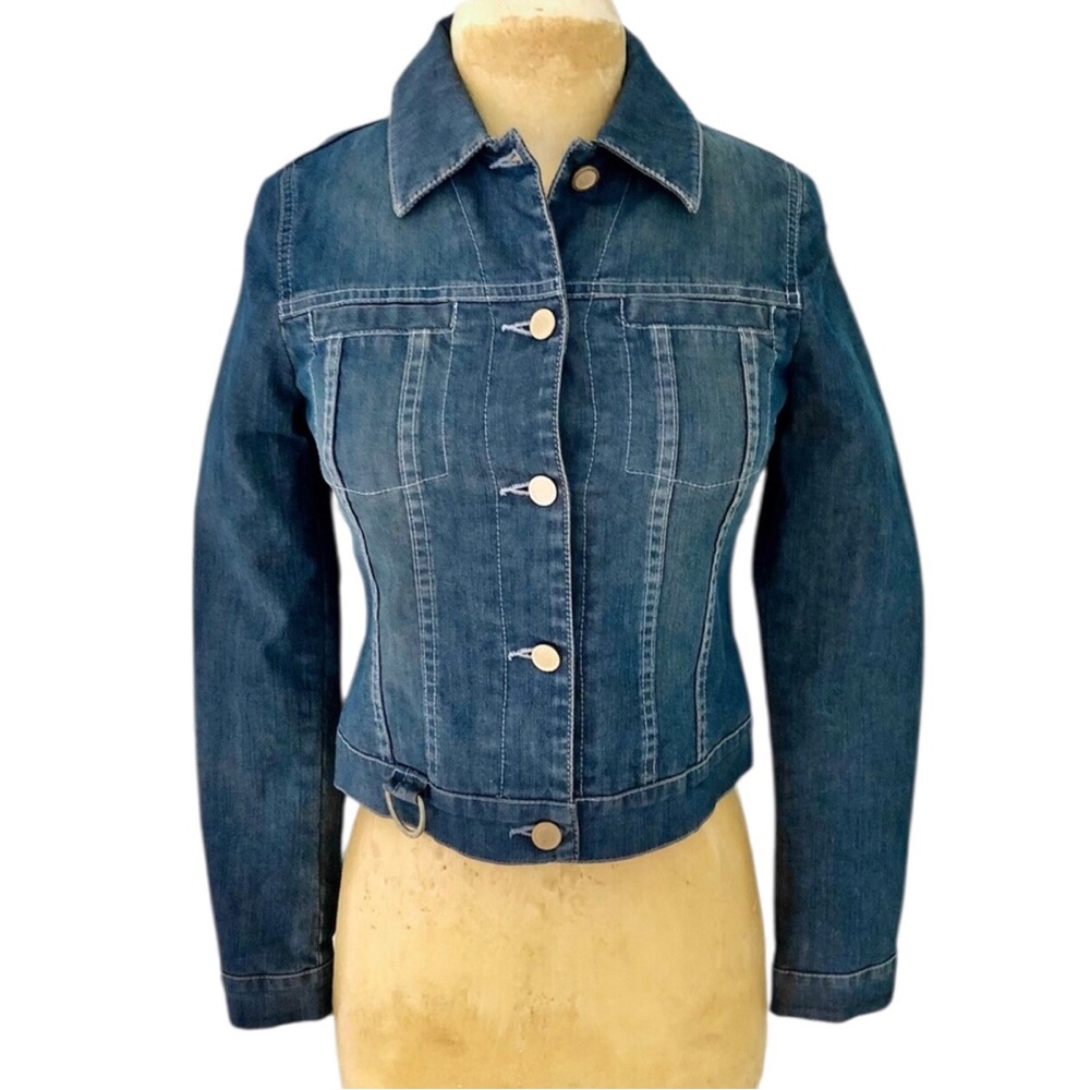 NWOT SUPERFINE LONDON Kidskin Fur Lined Denim Jean Jacket Size 2